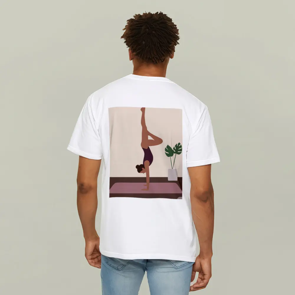 Woman Doing Handstand On Yoga Mat – T-Shirts