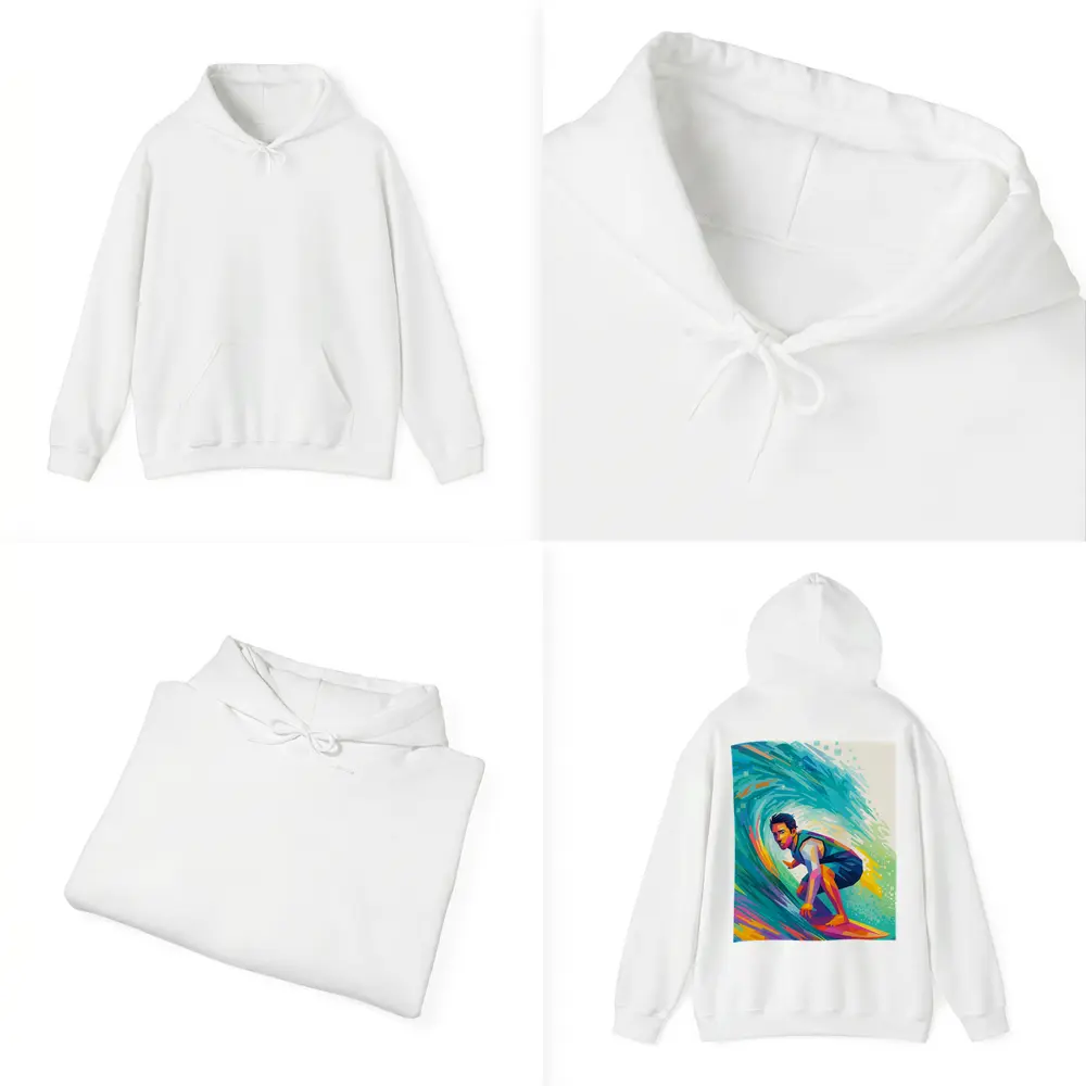 Surfer Riding Colorful Wave Pop Art – Hoodies