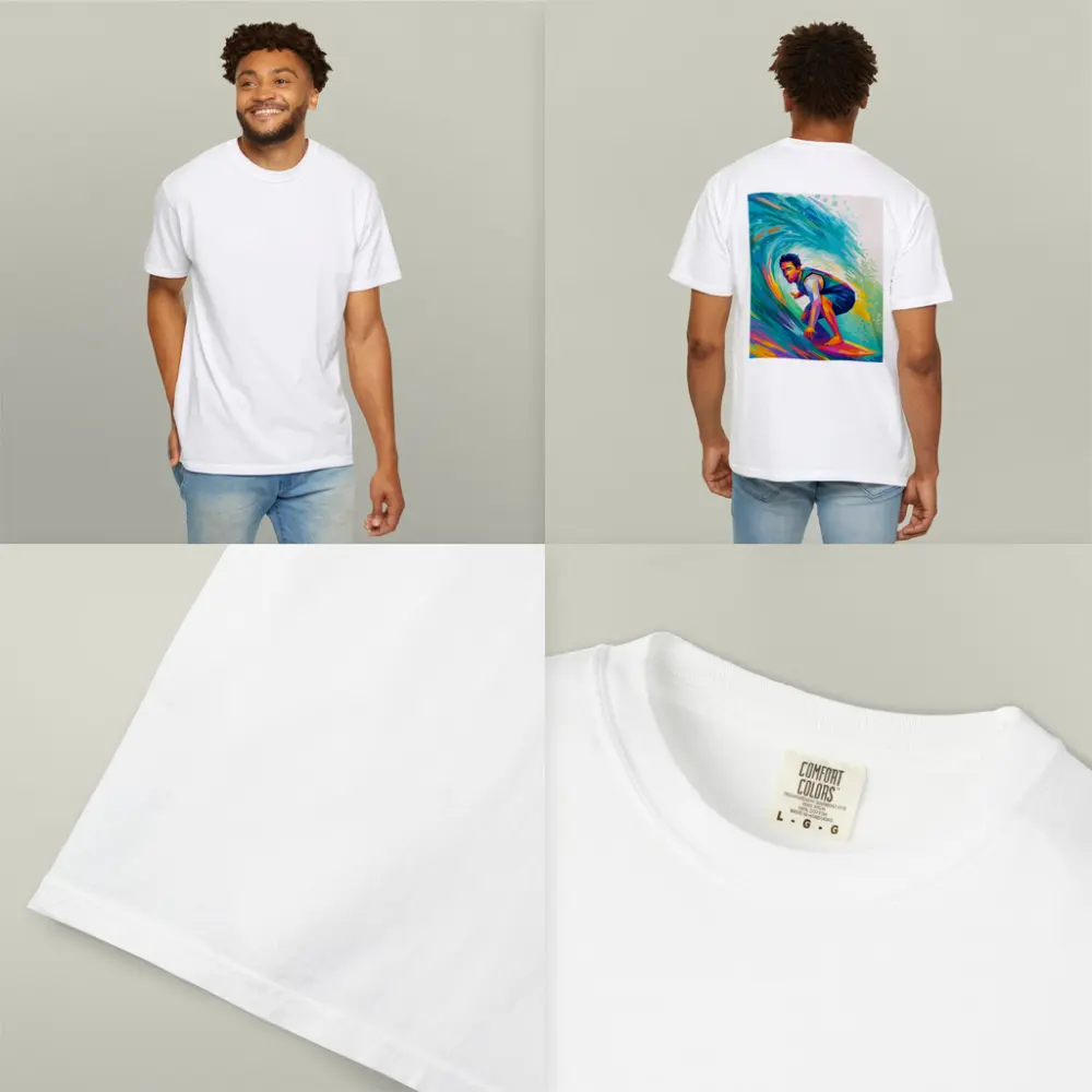 Surfer Riding Colorful Wave Pop Art – T-Shirts