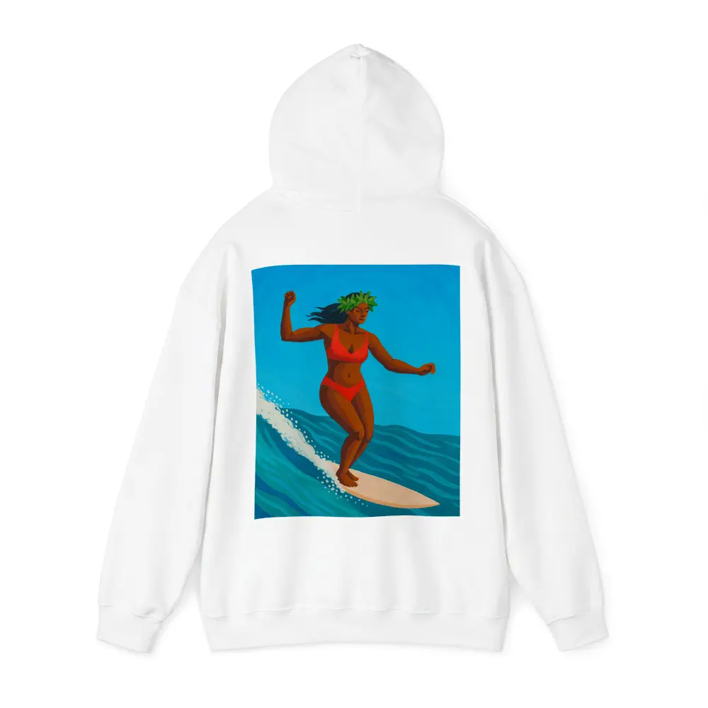 Hawaiian Surfer Woman Riding Ocean Wave – Hoodies