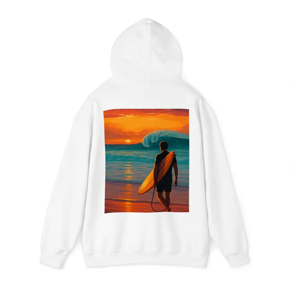 Surfer Watching Wave at Sunset Beach – Hoodies