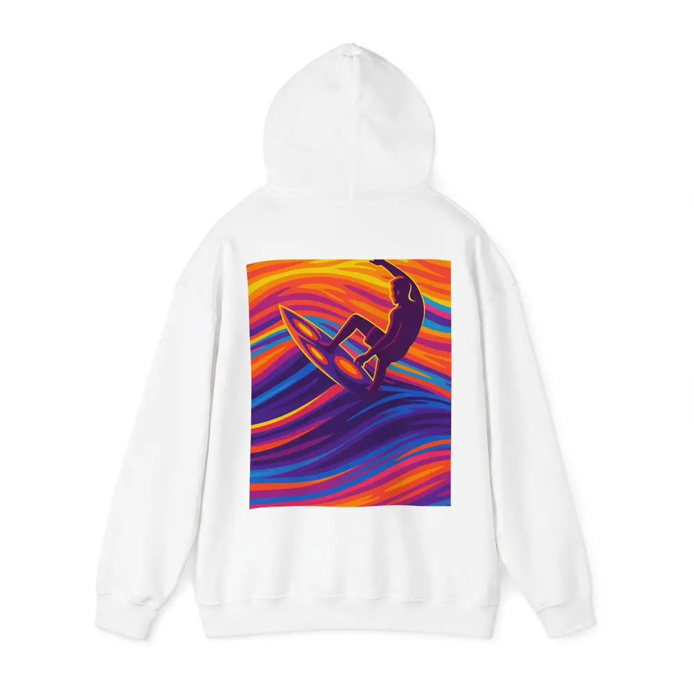 Surfer Riding Psychedelic Colorful Wave Art – Hoodies
