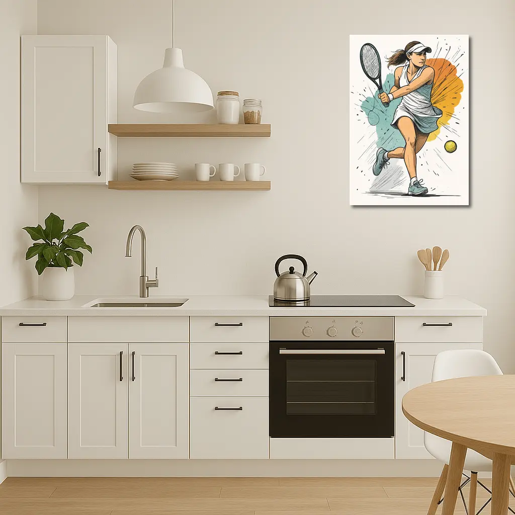 Tennis Player Woman Comic Art Style – Wall Art