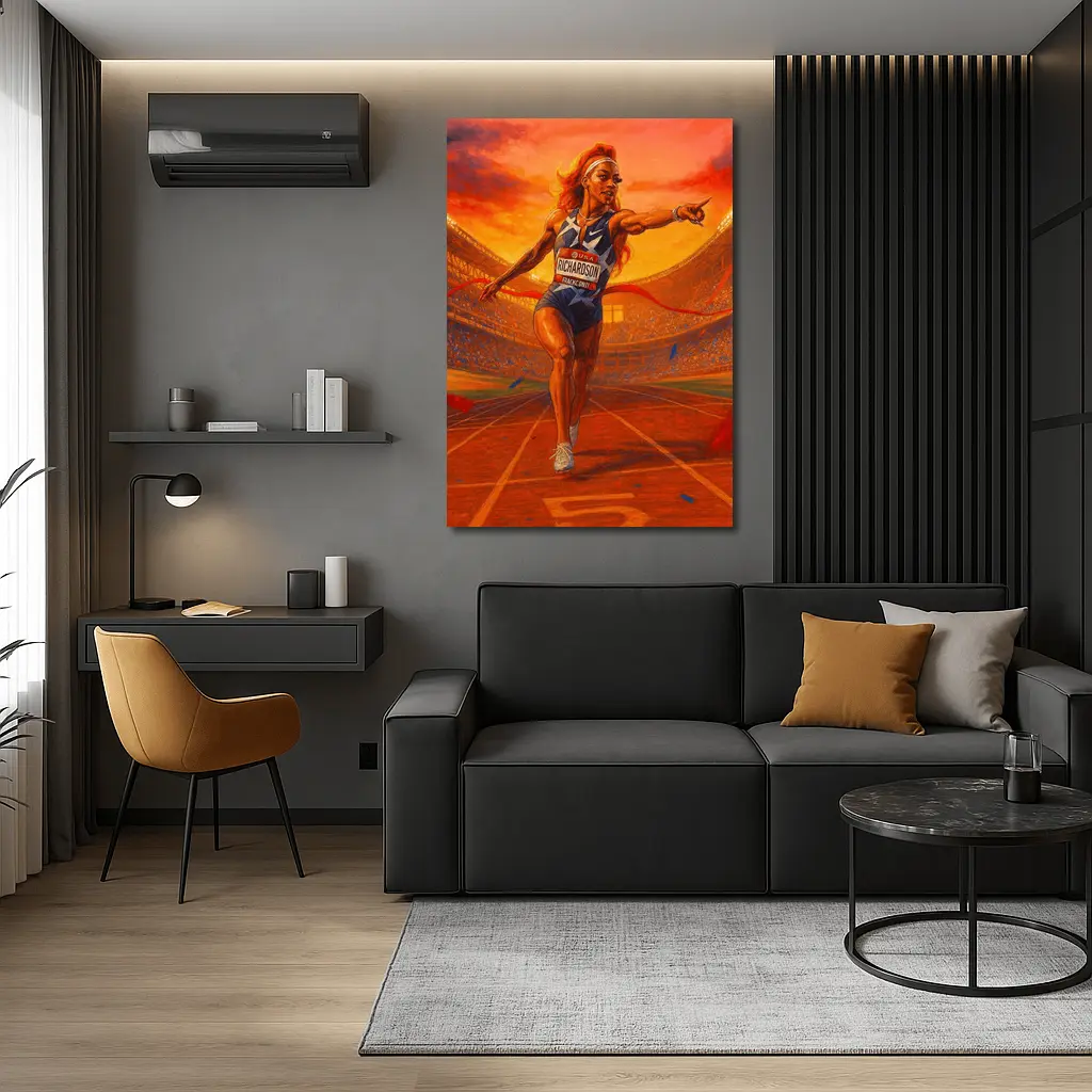 Richardson Sprinter Crossing Finish Line Stadium – Wall Art