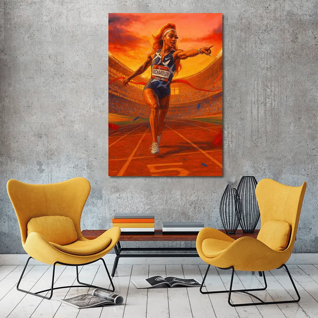 Richardson Sprinter Crossing Finish Line Stadium – Wall Art