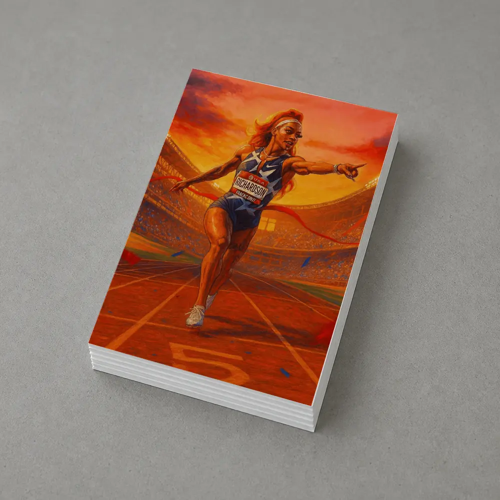 Richardson Sprinter Crossing Finish Line Stadium – Postcards