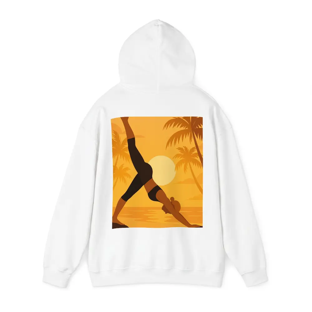 Yoga Pose Sunset Palm Trees Beach – Hoodies