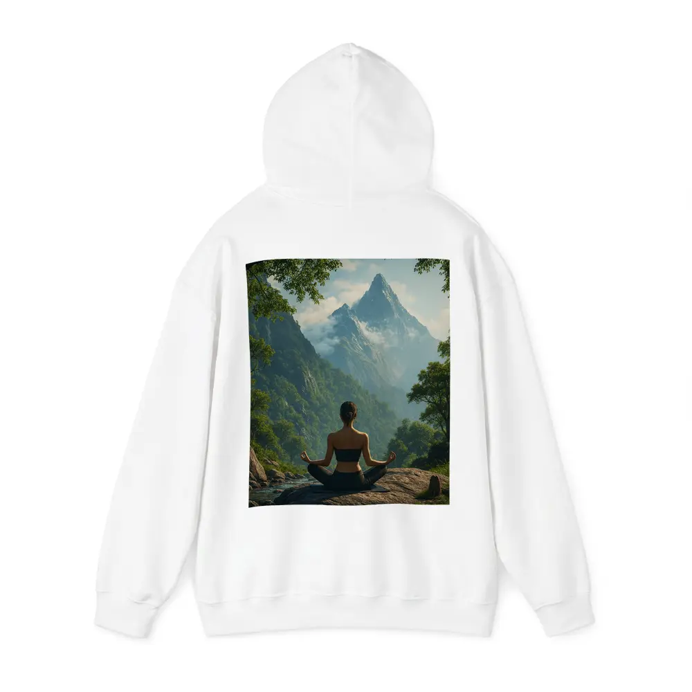 Woman Meditating Lotus Pose Mountain Nature – Hoodies