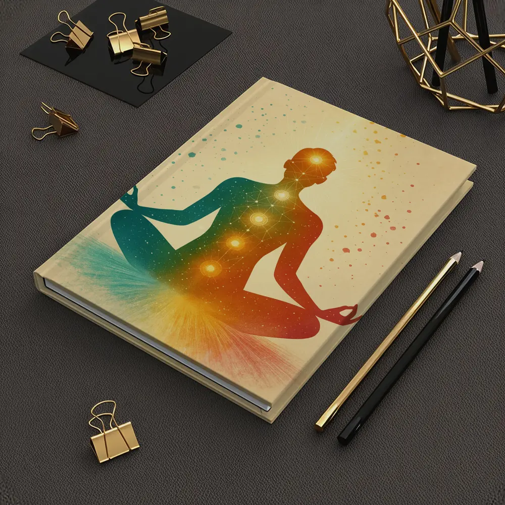 Chakra Meditation Silhouette Colorful Spiritual Art – Notebooks