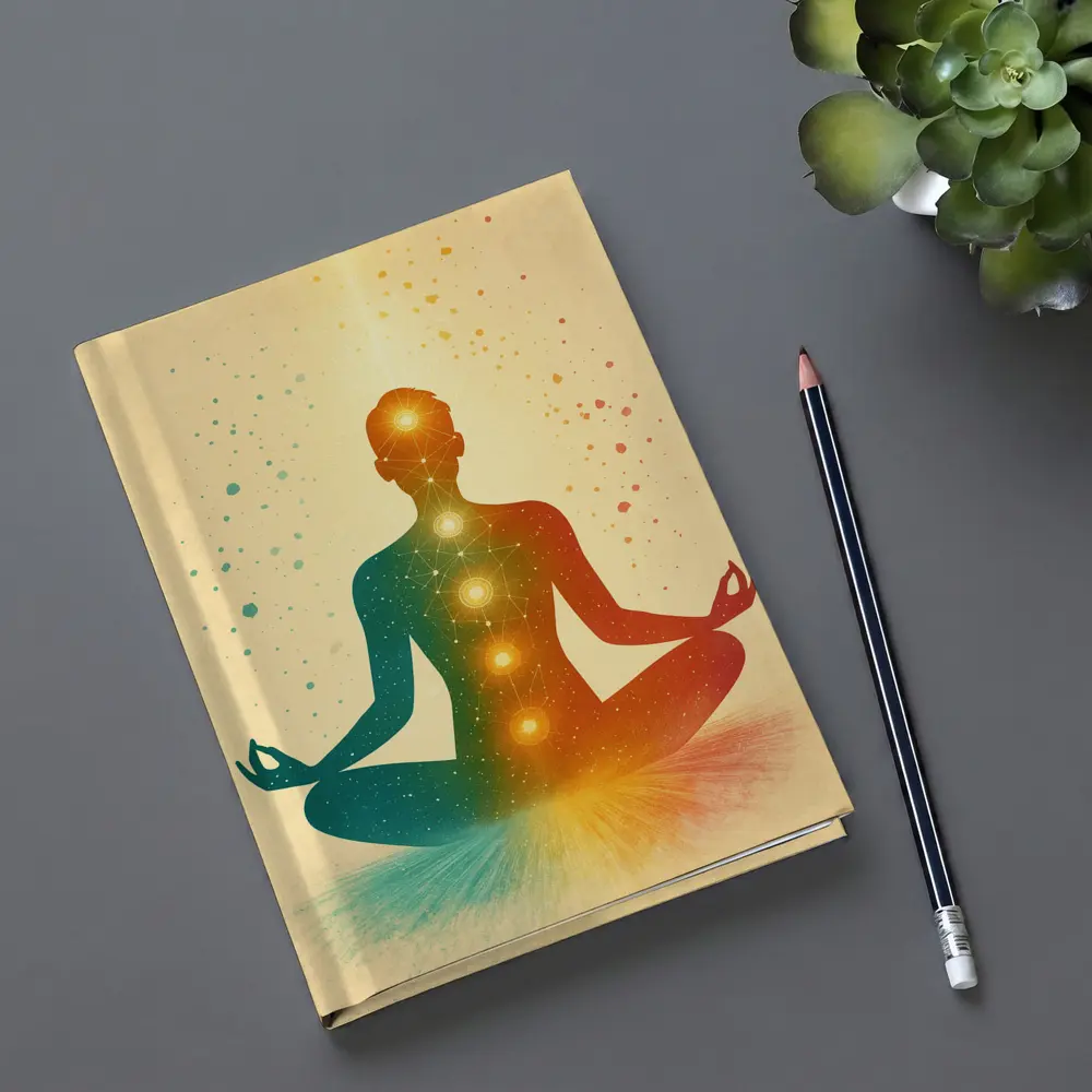 Chakra Meditation Silhouette Colorful Spiritual Art – Notebooks