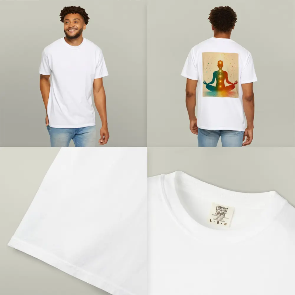 Chakra Meditation Silhouette Colorful Spiritual Art – T-Shirts
