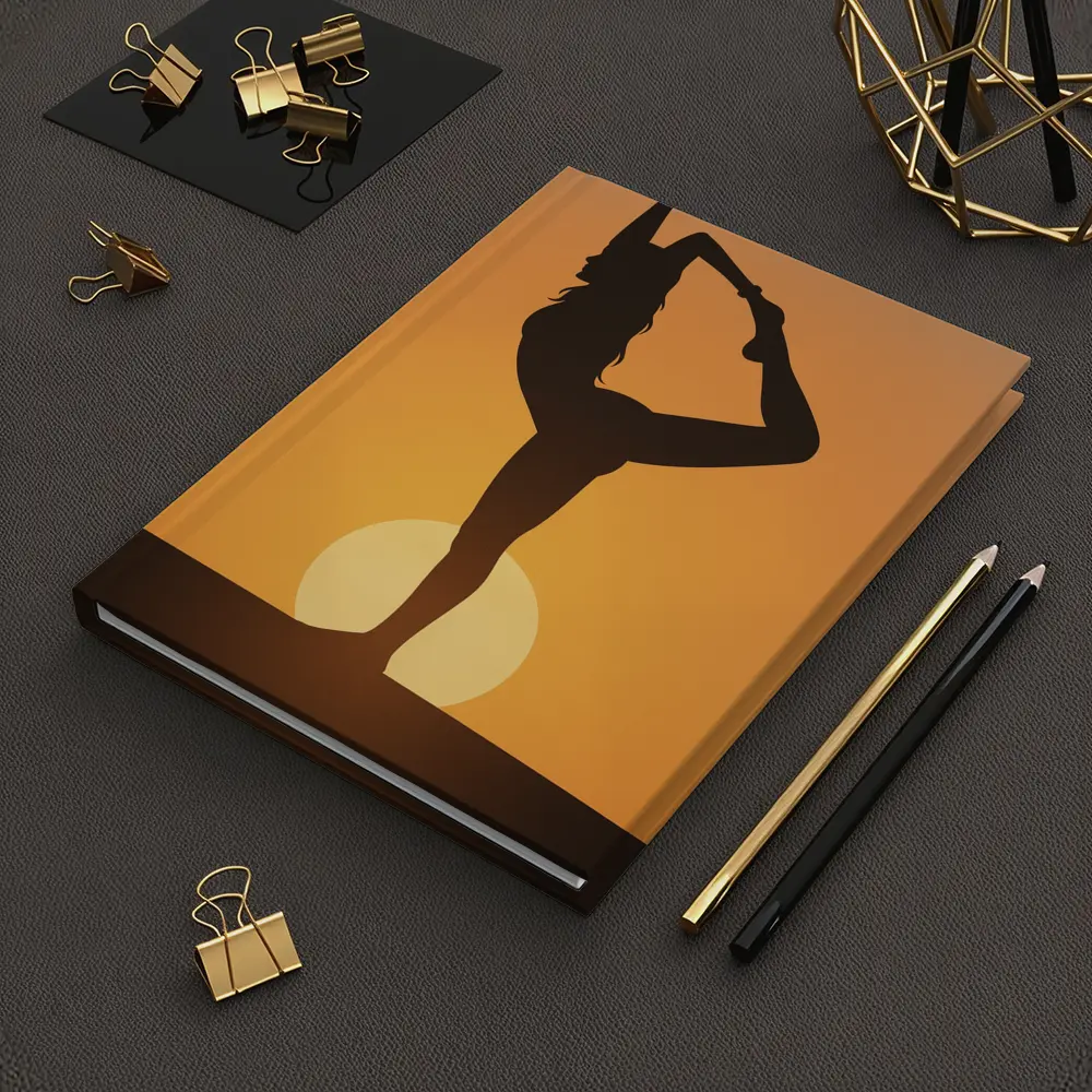 Yoga Silhouette Woman Dancer Pose Sunset – Notebooks