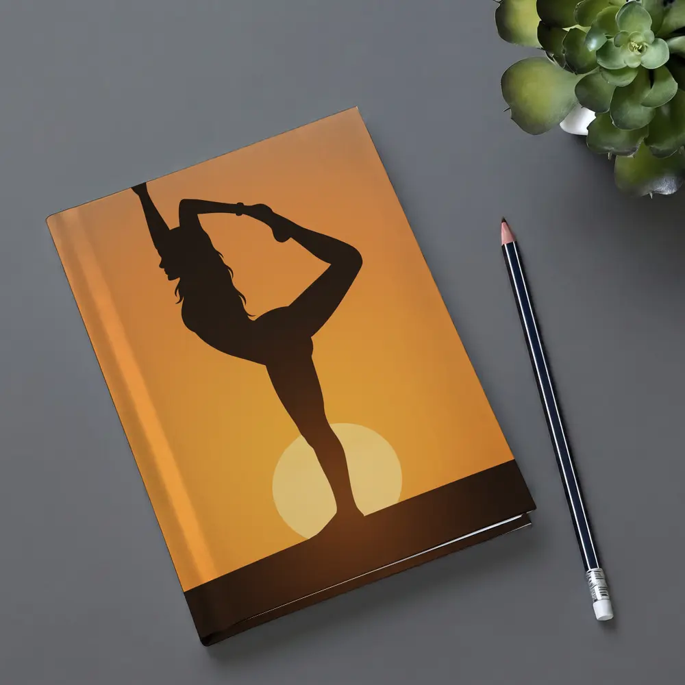 Yoga Silhouette Woman Dancer Pose Sunset – Notebooks