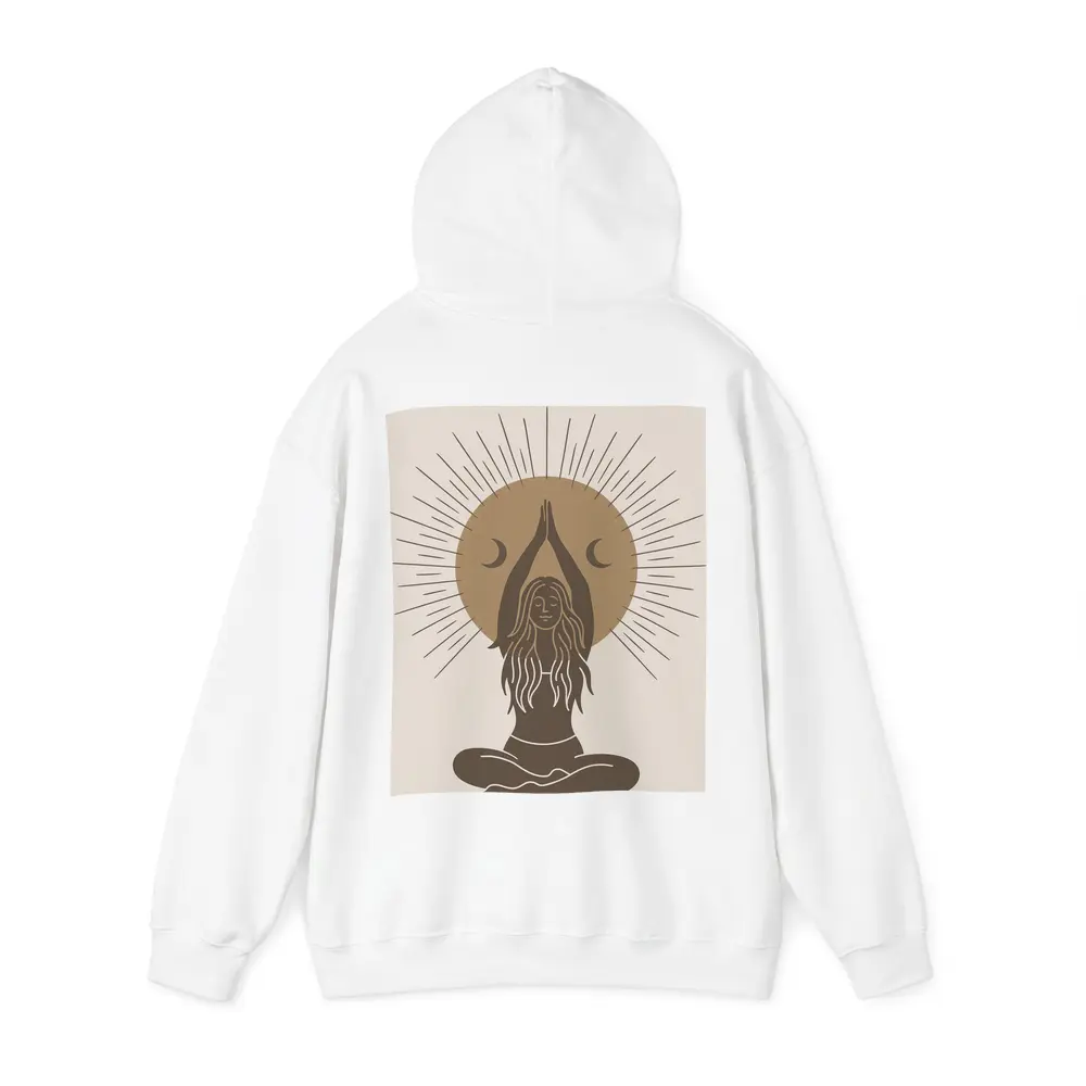 Boho Yoga Woman Sun Moon Meditation Art – Hoodies