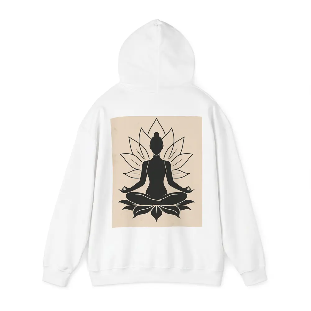 Yoga Meditation Lotus Pose Beige Minimal – Hoodies