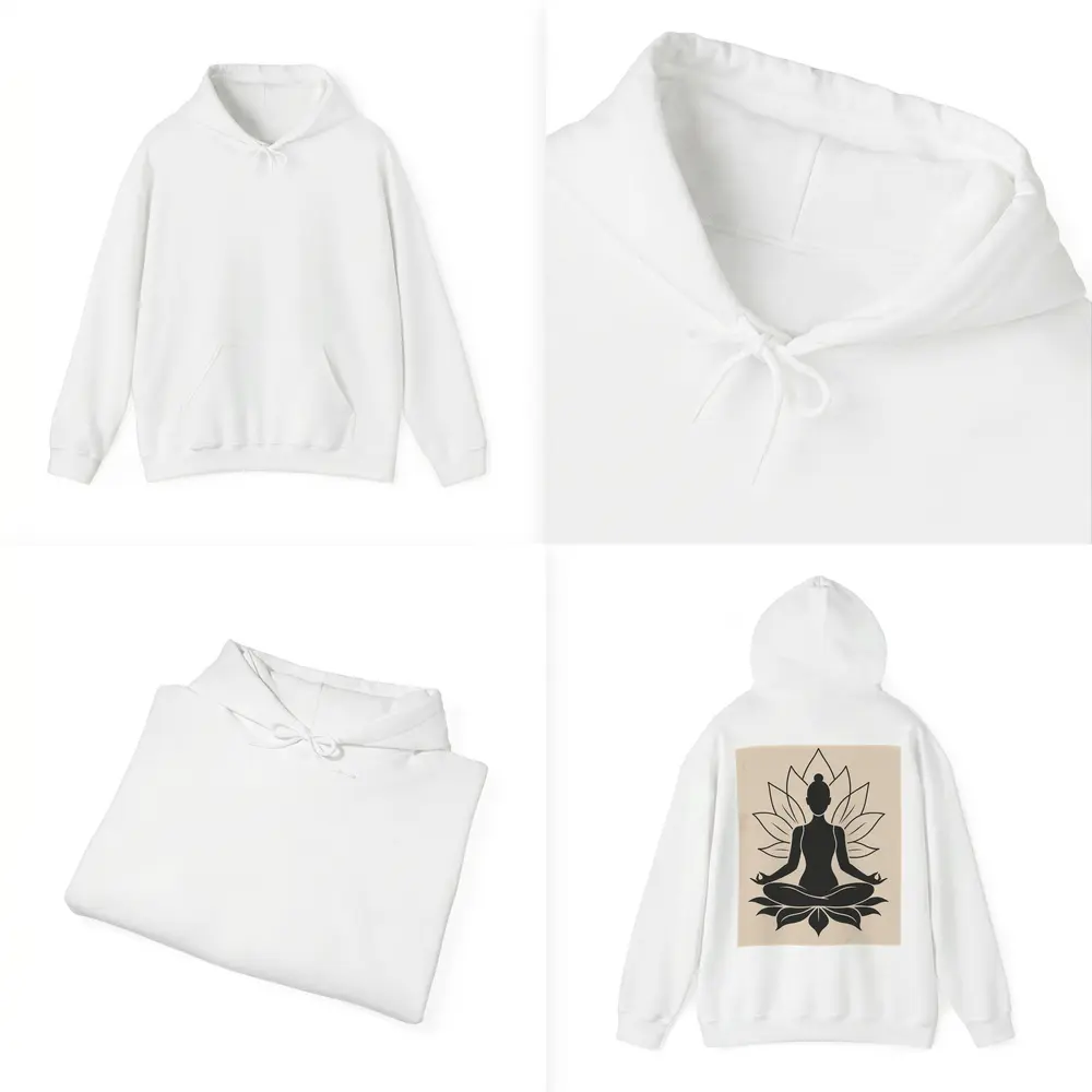 Yoga Meditation Lotus Pose Beige Minimal – Hoodies
