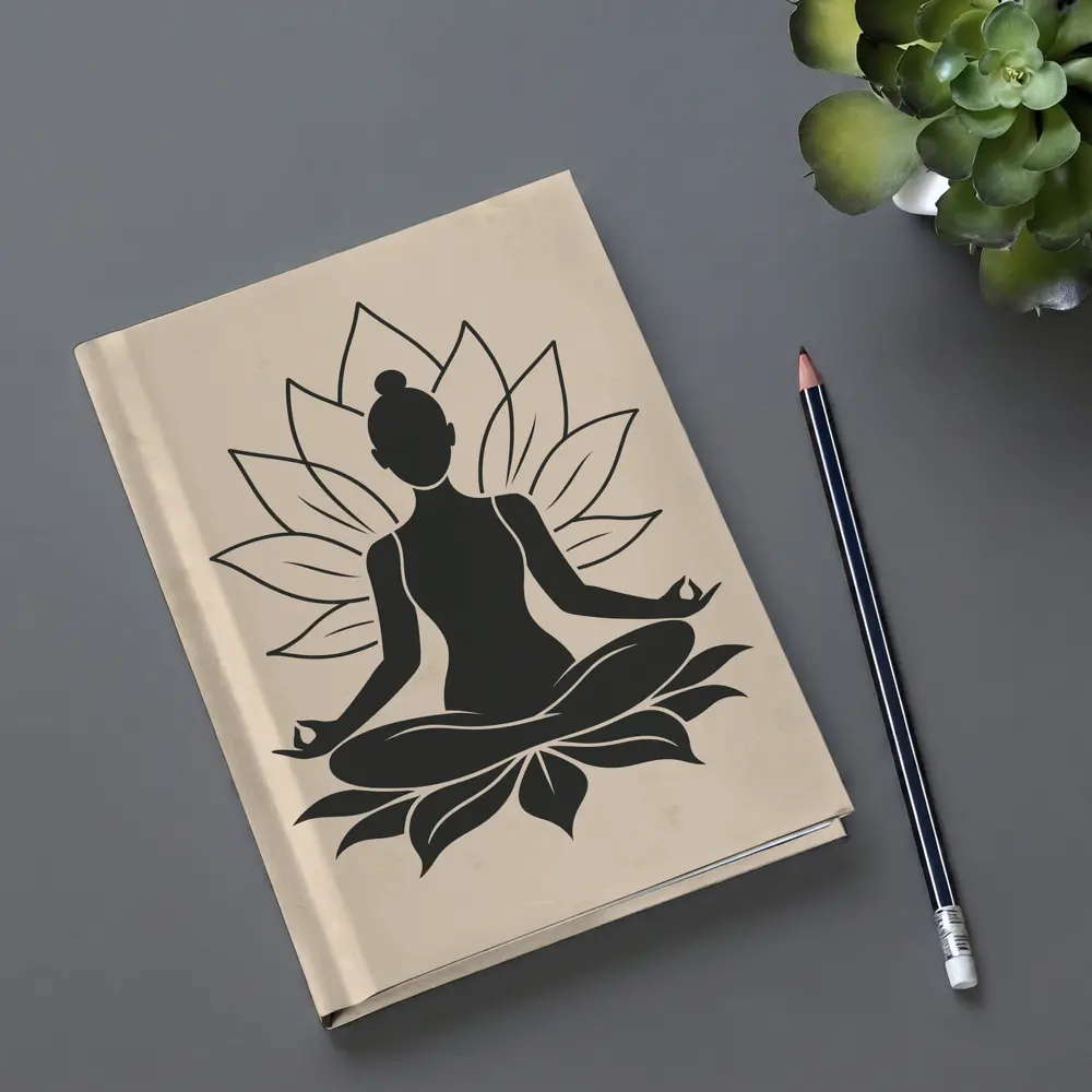 Yoga Meditation Lotus Pose Beige Minimal – Notebooks