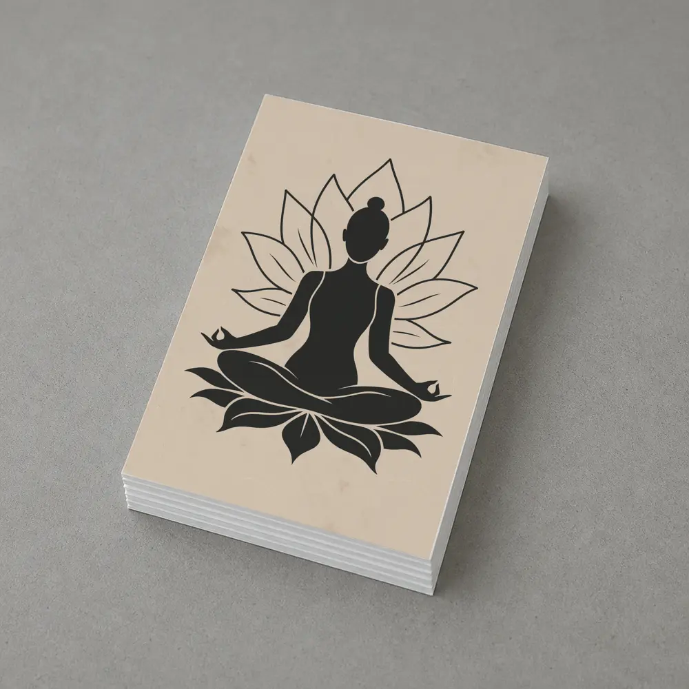 Yoga Meditation Lotus Pose Beige Minimal – Postcards
