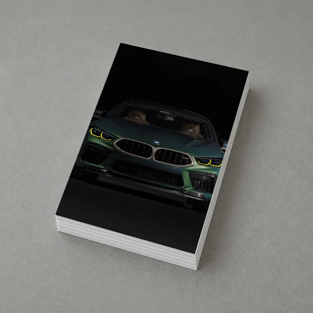 BMW M8 Dark Green Front View Night – Postcards