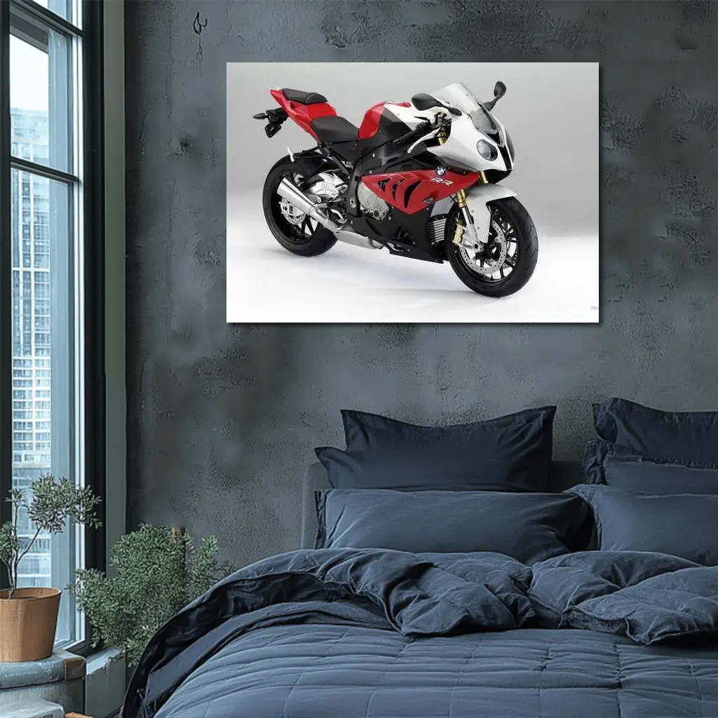 BMW S1000RR Sport Bike White Studio – Wall Art