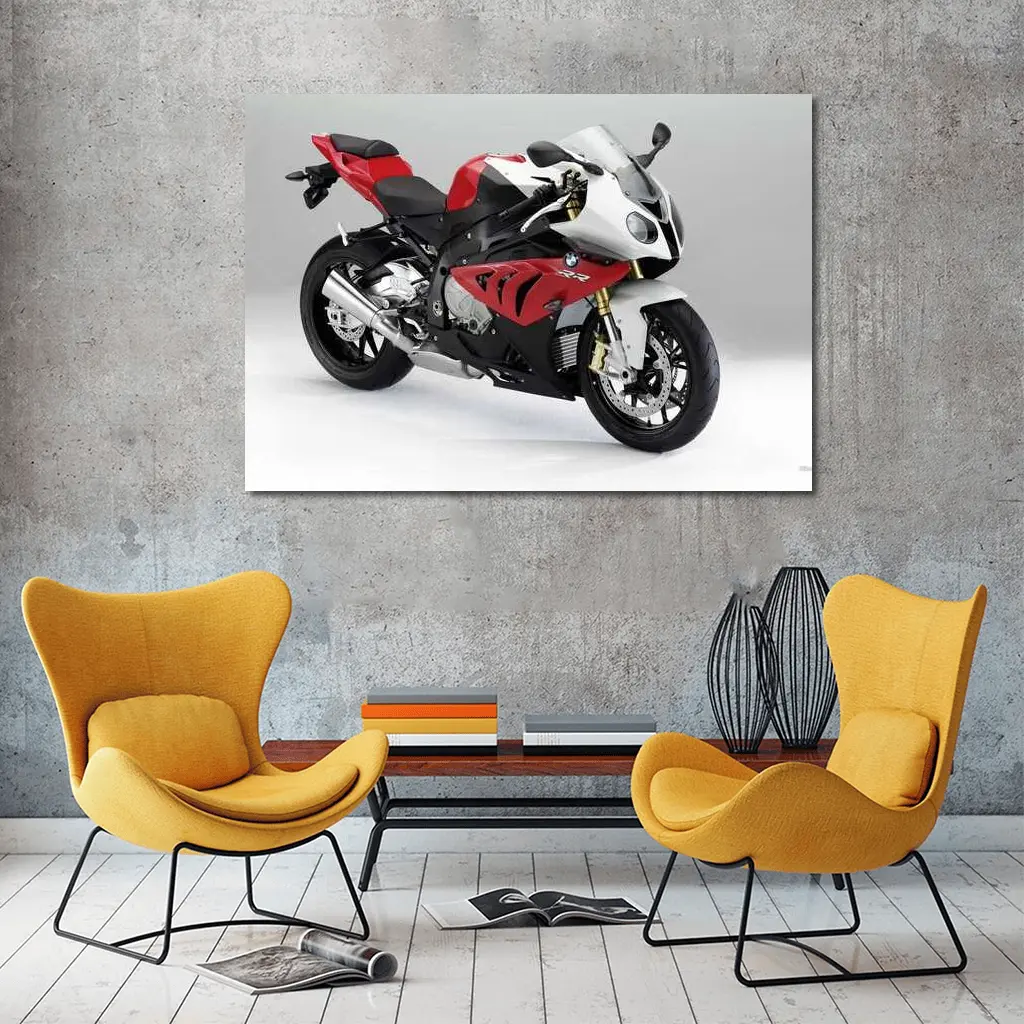 BMW S1000RR Sport Bike White Studio – Wall Art