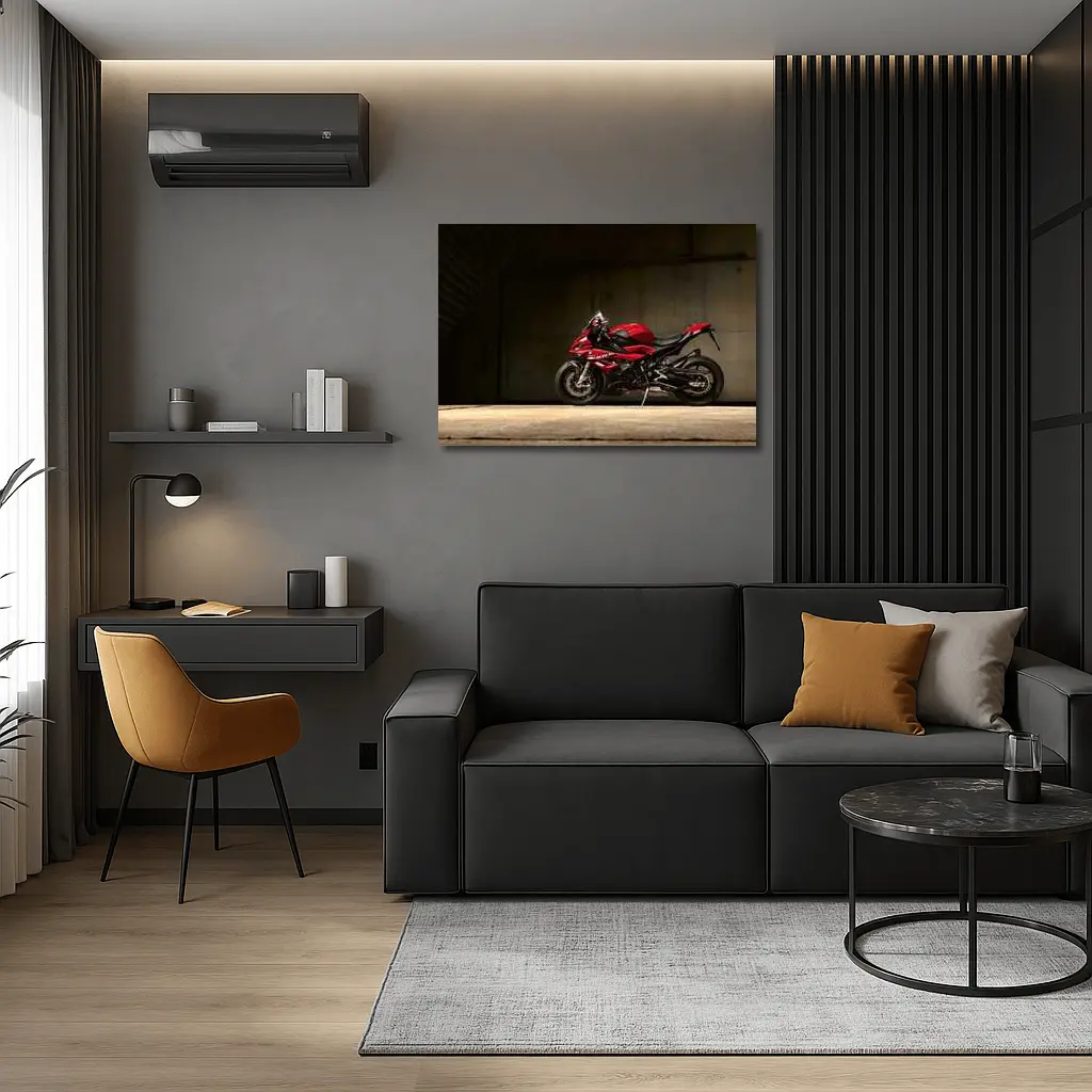 BMW S1000RR Red Sport Bike Dark Tunnel – Wall Art