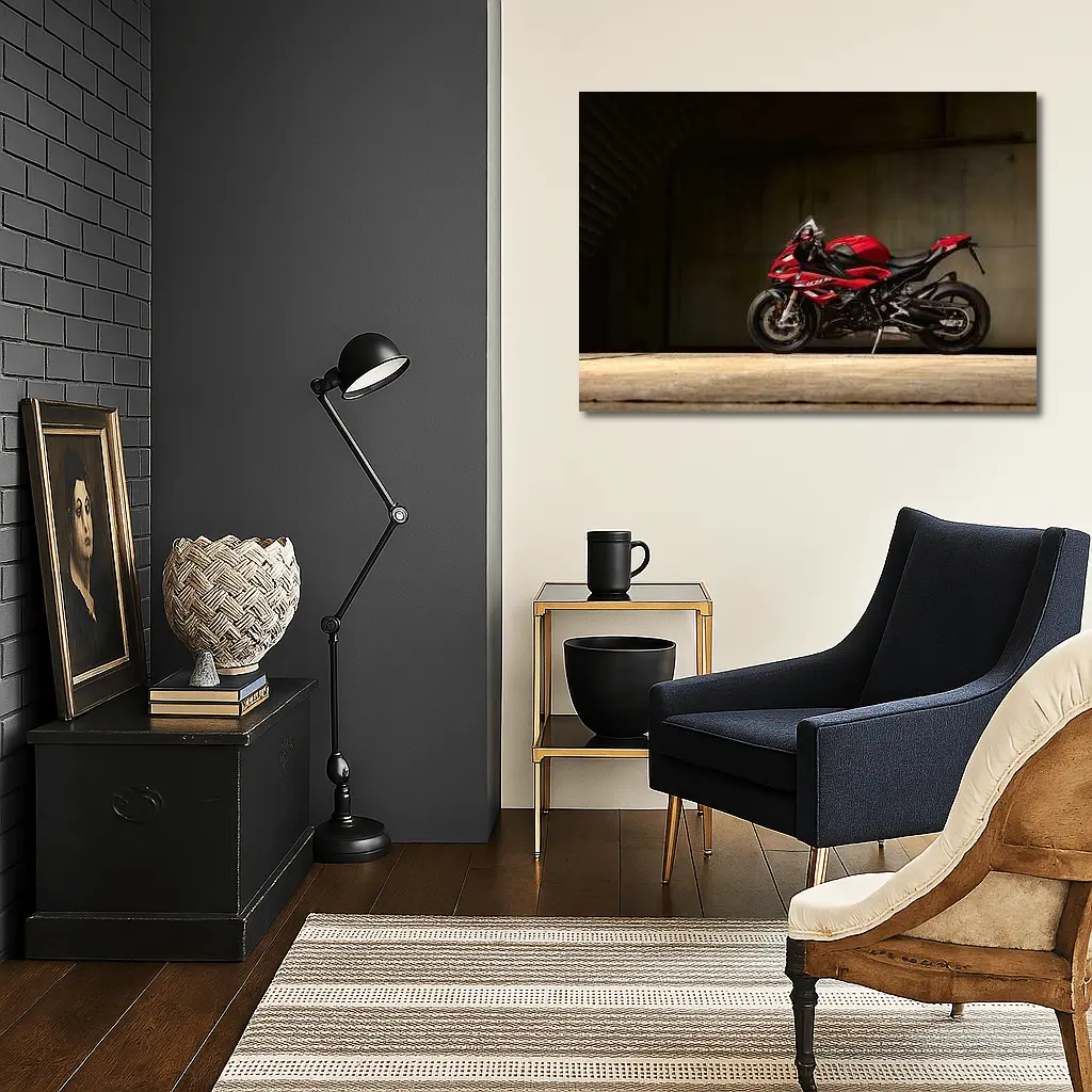 BMW S1000RR Red Sport Bike Dark Tunnel – Wall Art