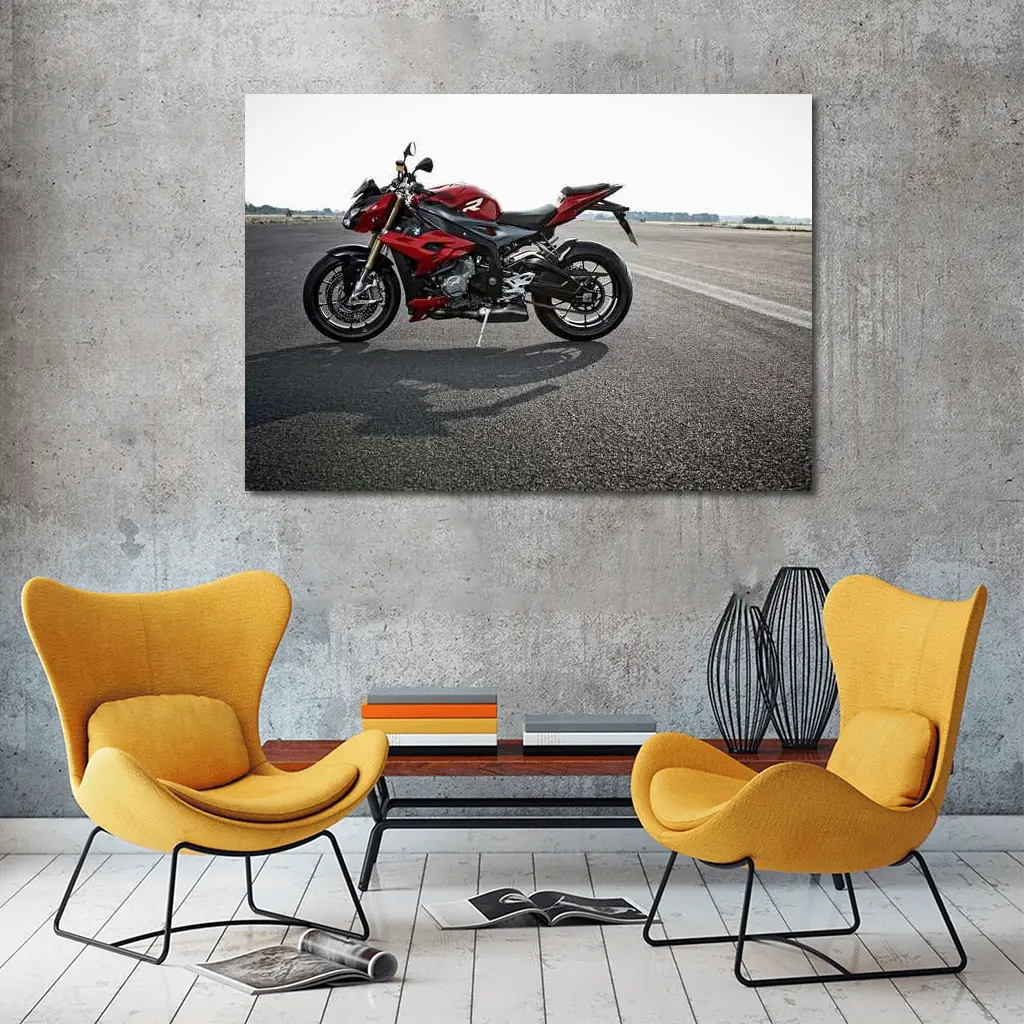 BMW S1000R Red Naked Bike on Tarmac – Wall Art