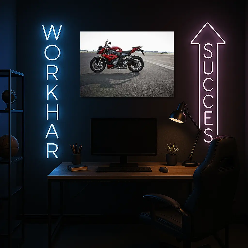 BMW S1000R Red Naked Bike on Tarmac – Wall Art