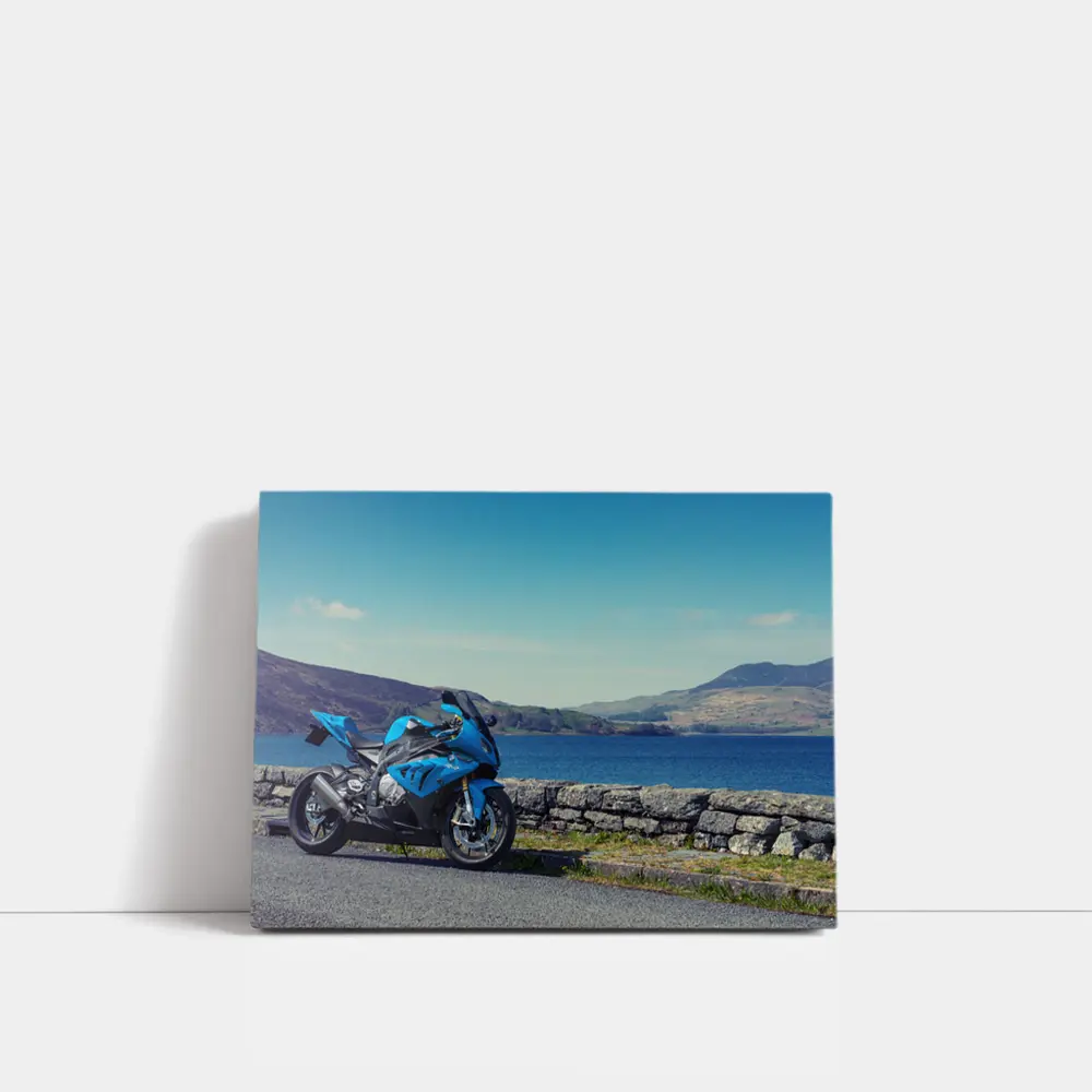 BMW S1000RR Blue Sport Bike Coastal Road – Wall Art