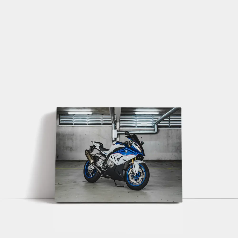 BMW S1000RR Sport Bike Garage Setting – Wall Art