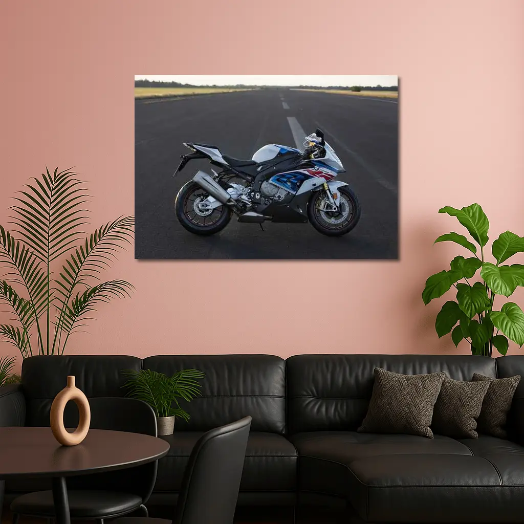 BMW S1000RR Sport Bike on Runway – Wall Art