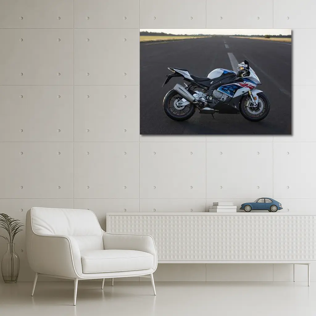 BMW S1000RR Sport Bike on Runway – Wall Art