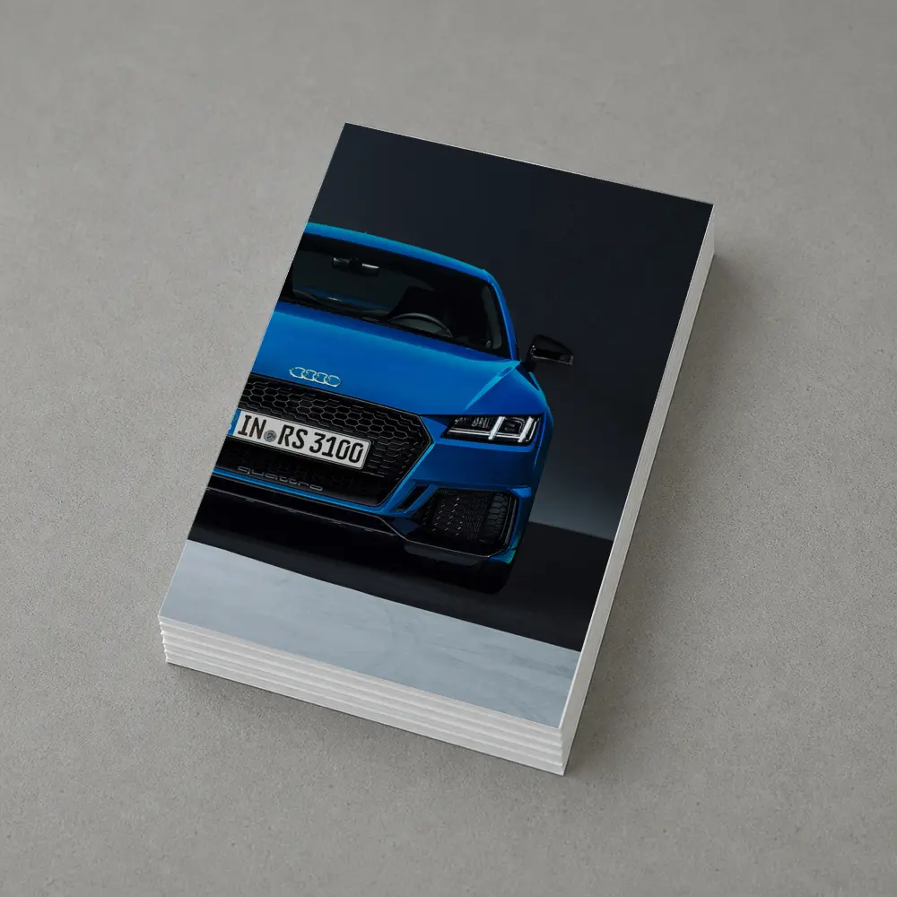 Audi TT RS Blue Front Studio Shot – Postcards