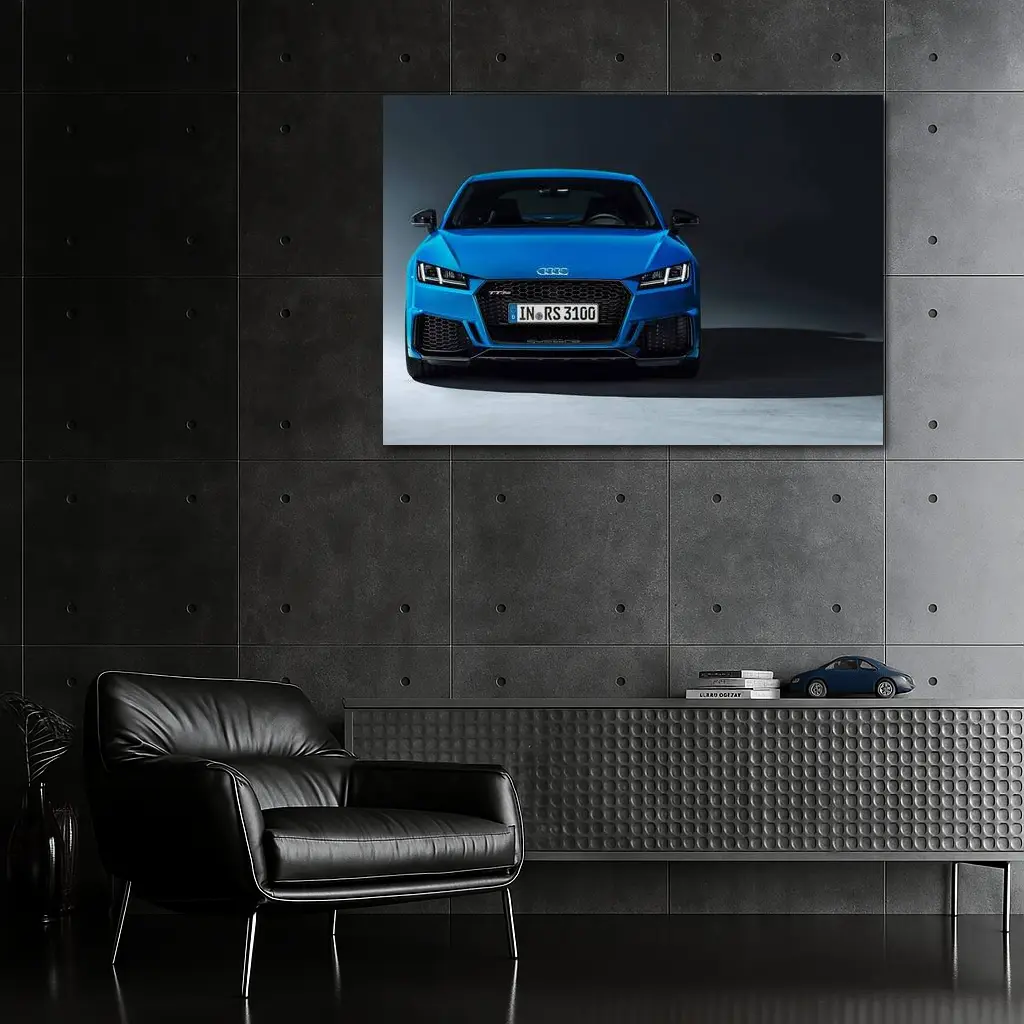 Audi TT RS Blue Front Studio Shot – Wall Art