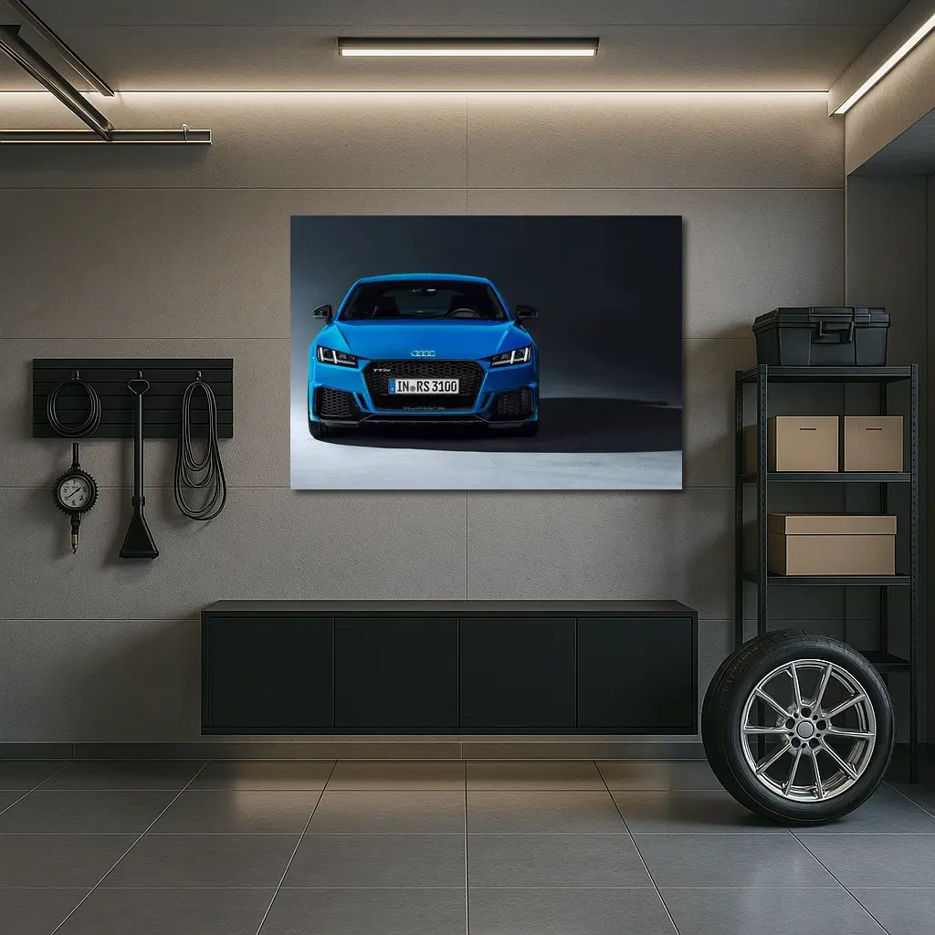 Audi TT RS Blue Front Studio Shot – Wall Art