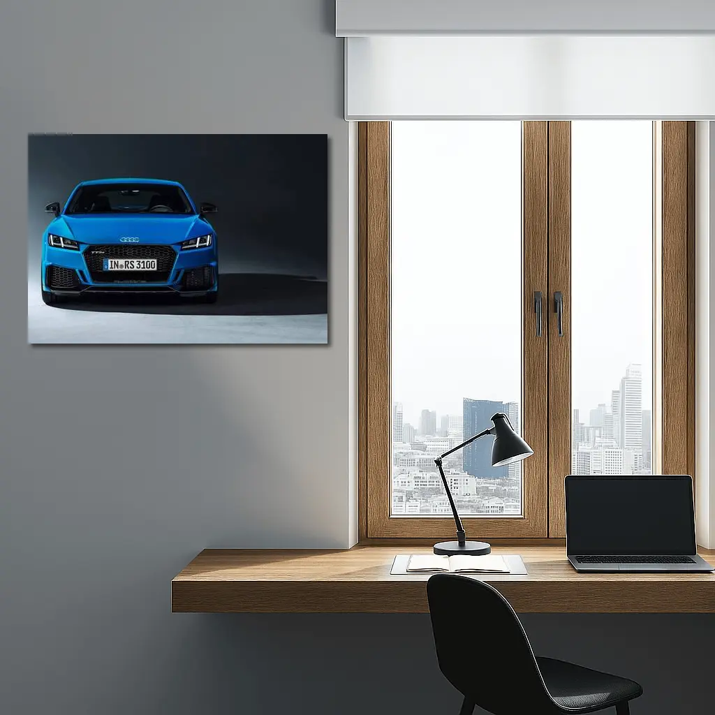 Audi TT RS Blue Front Studio Shot – Wall Art