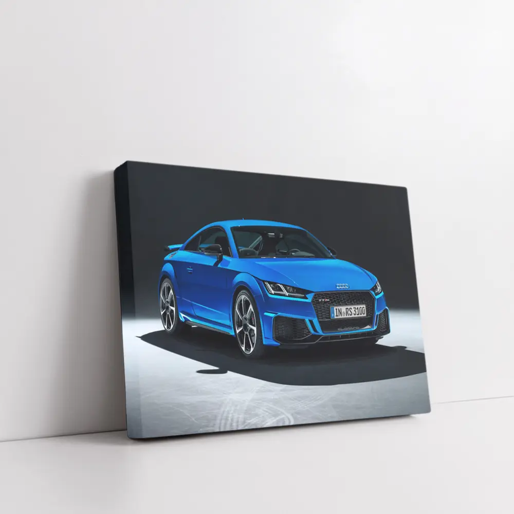 Audi TT RS Blue Studio Dark Background – Wall Art