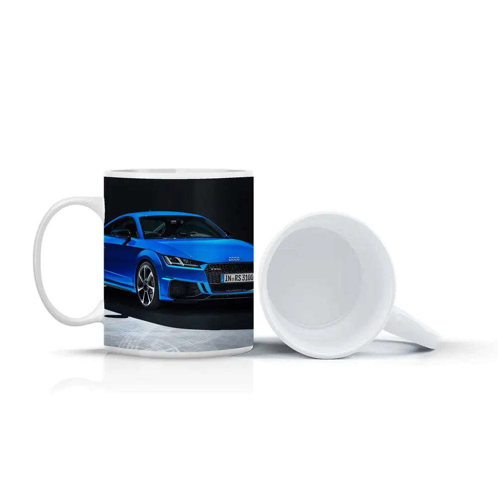 Audi TT RS Blue Studio Dark Background – Mugs