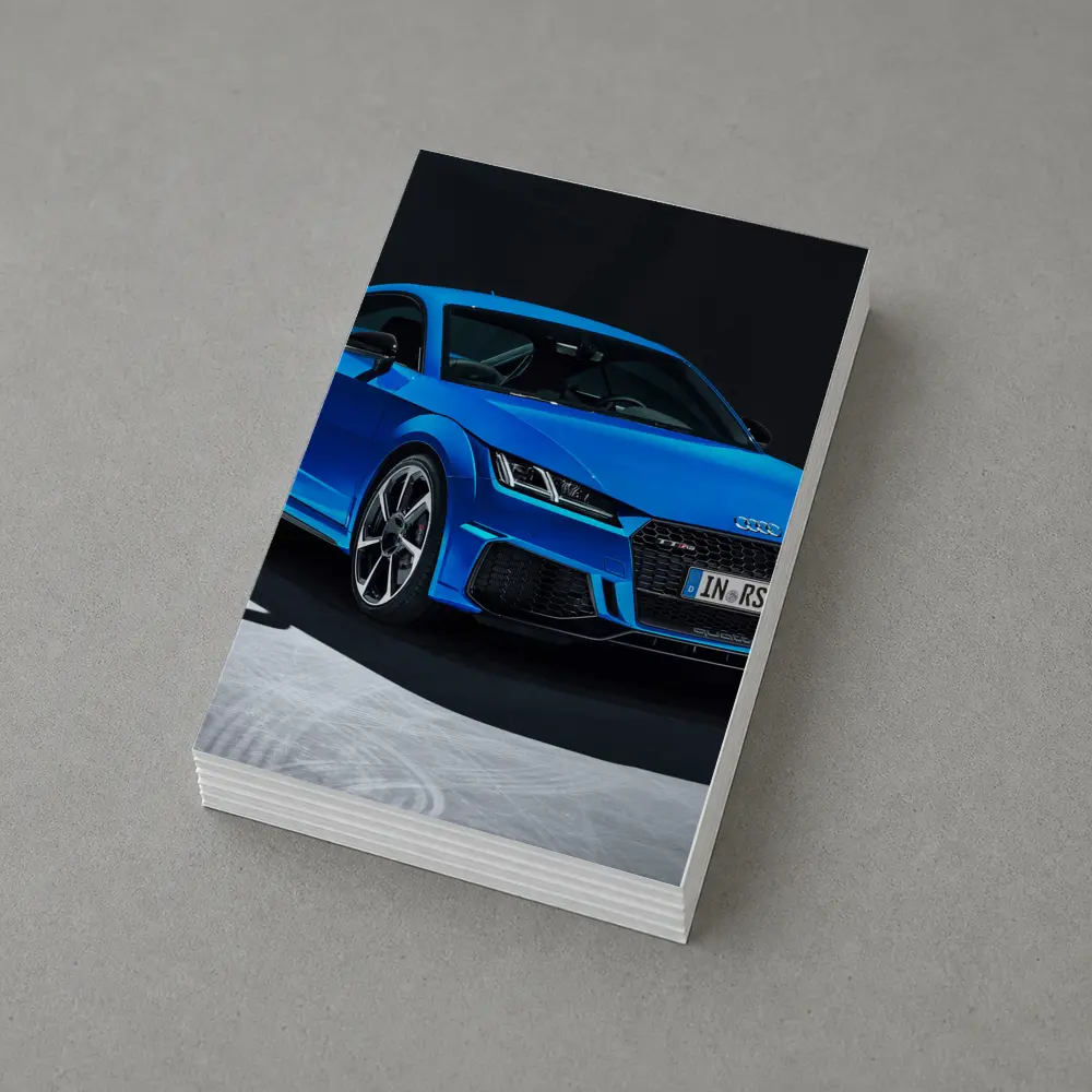 Audi TT RS Blue Studio Dark Background – Postcards