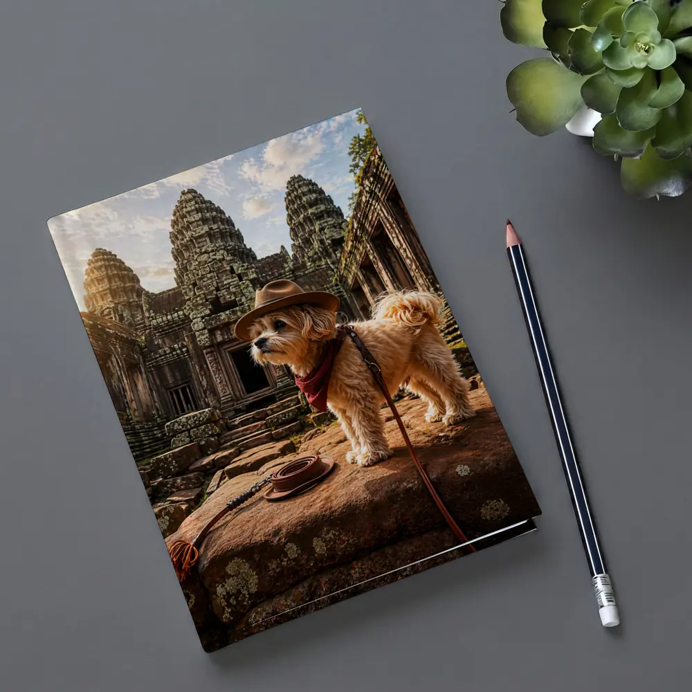 Maltese Dog Explorer Ancient Temple Ruins – Notebooks