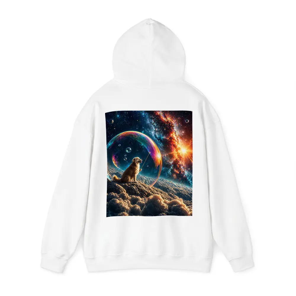 Golden Retriever Blowing Bubbles in Space – Hoodies