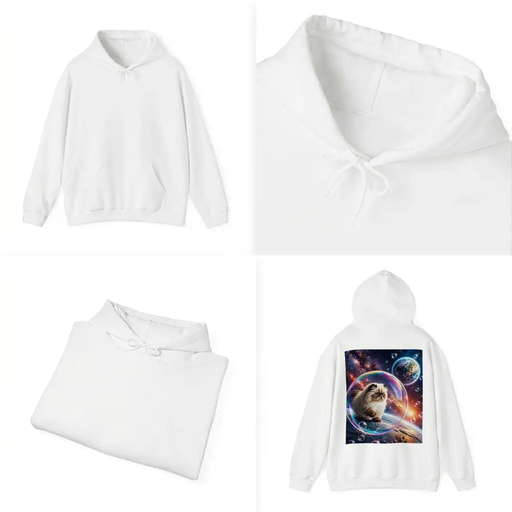 Himalayan Cat Floating Space Bubble Galaxy – Hoodies