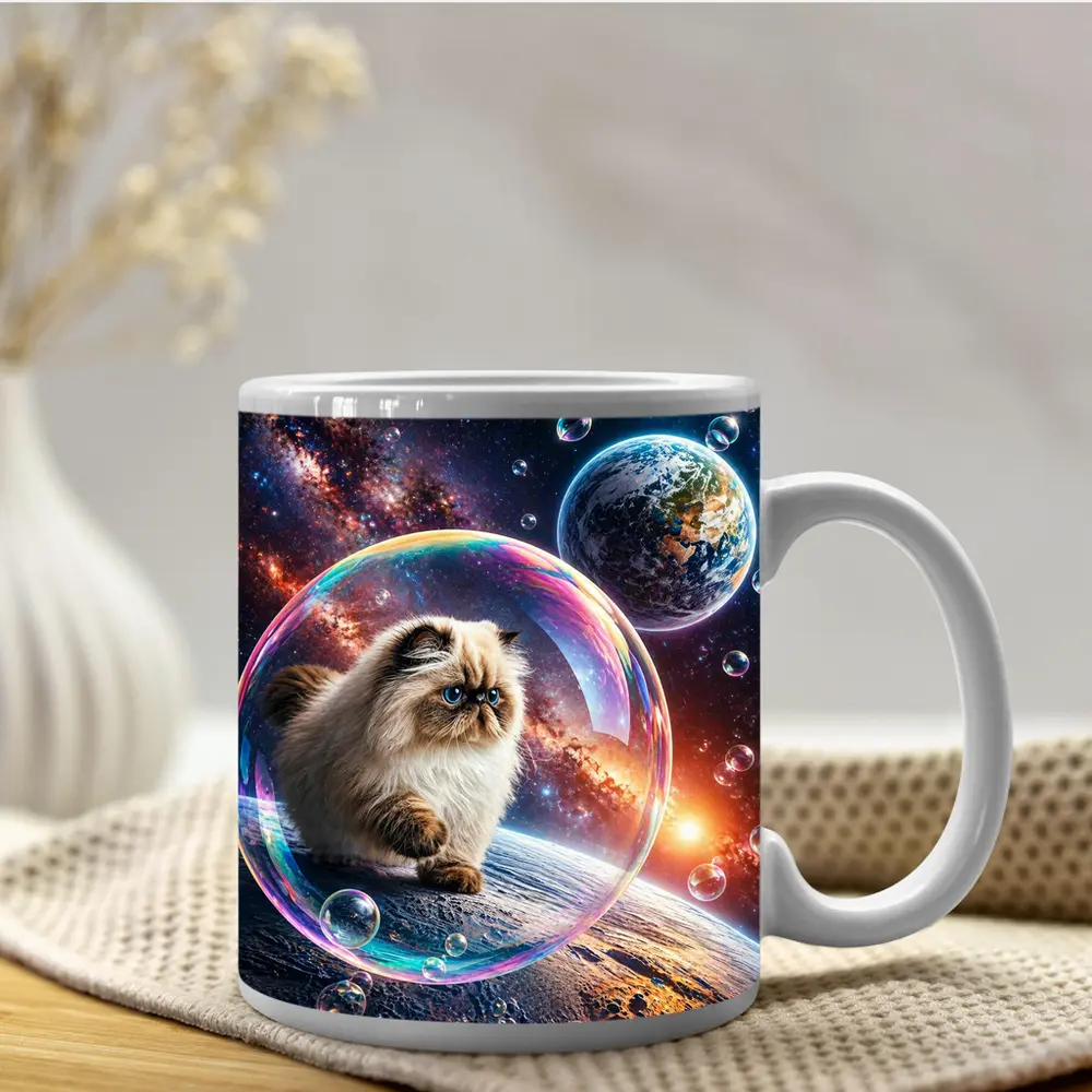 Himalayan Cat Floating Space Bubble Galaxy – Mugs