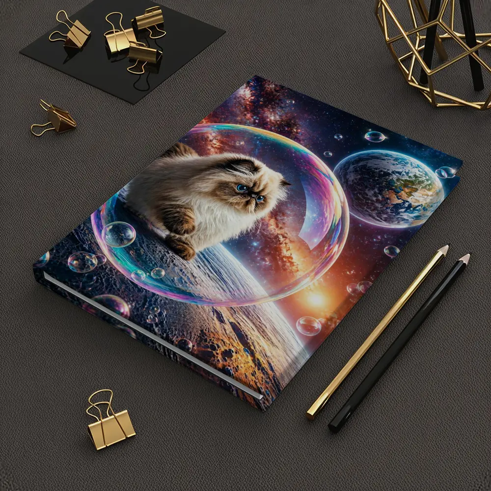 Himalayan Cat Floating Space Bubble Galaxy – Notebooks