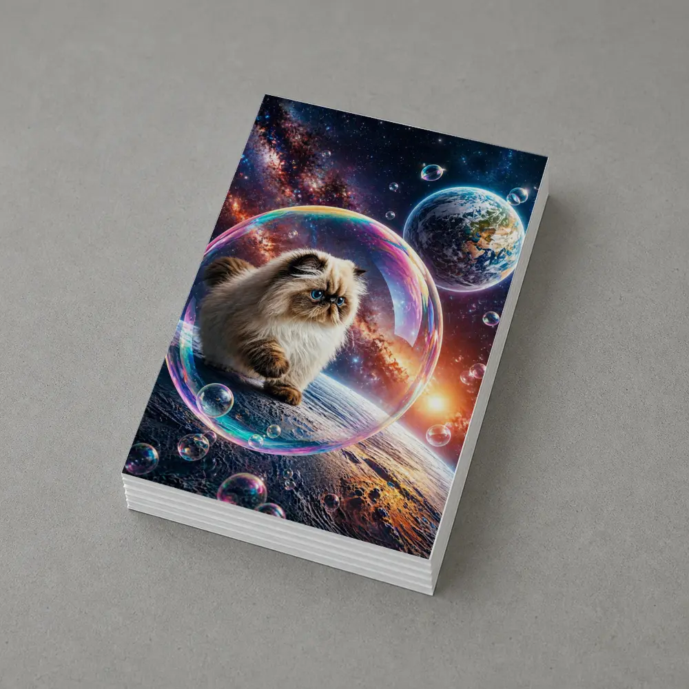 Himalayan Cat Floating Space Bubble Galaxy – Postcards