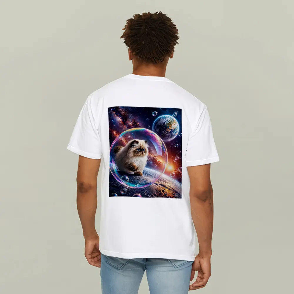 Himalayan Cat Floating Space Bubble Galaxy – T-Shirts