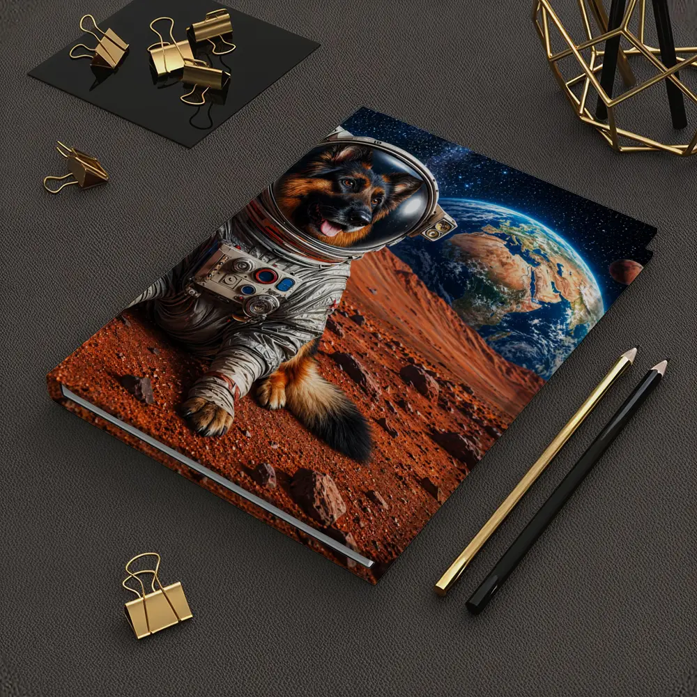 German Shepherd Astronaut on Mars Planet – Notebooks