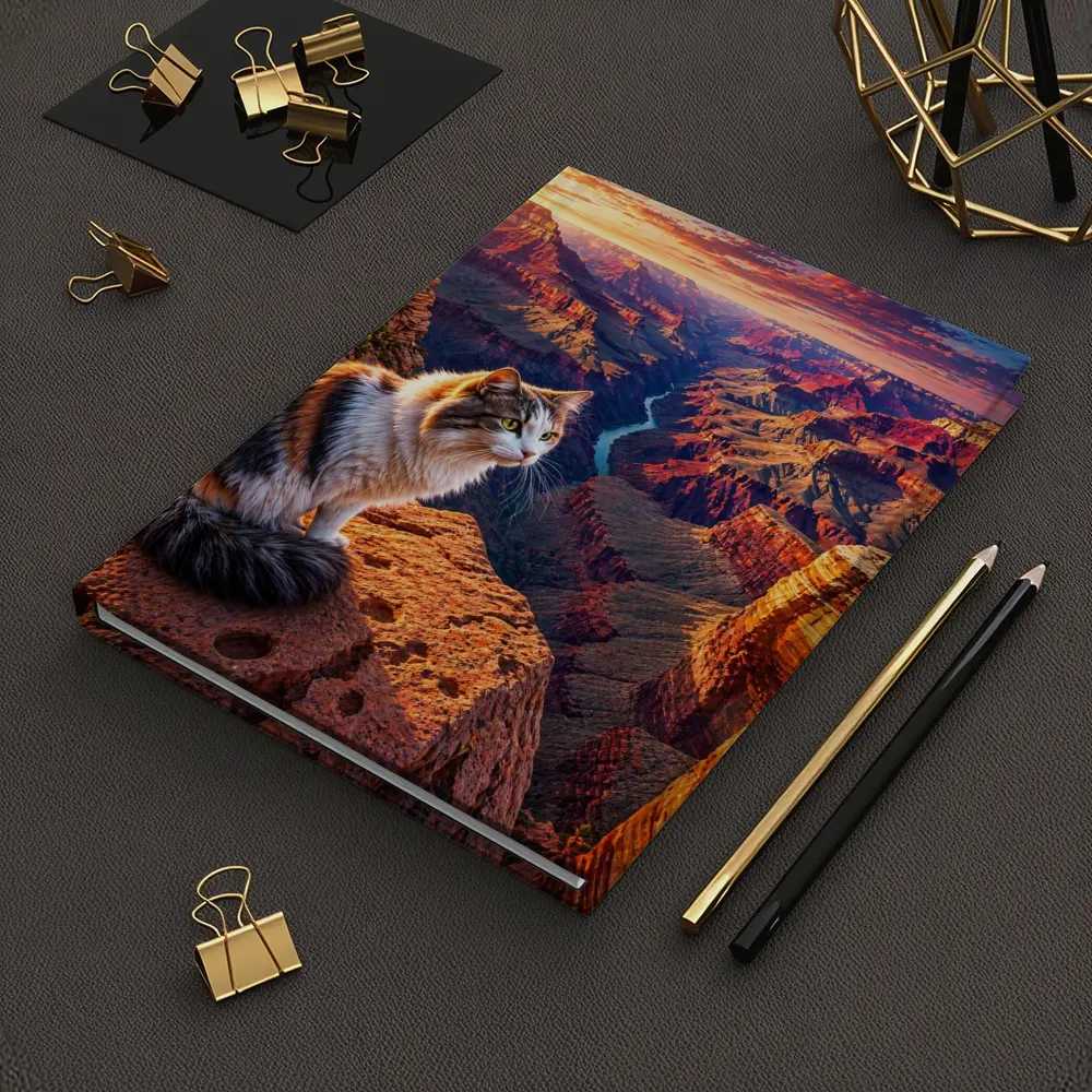 Calico Cat Sitting Grand Canyon Sunset – Notebooks