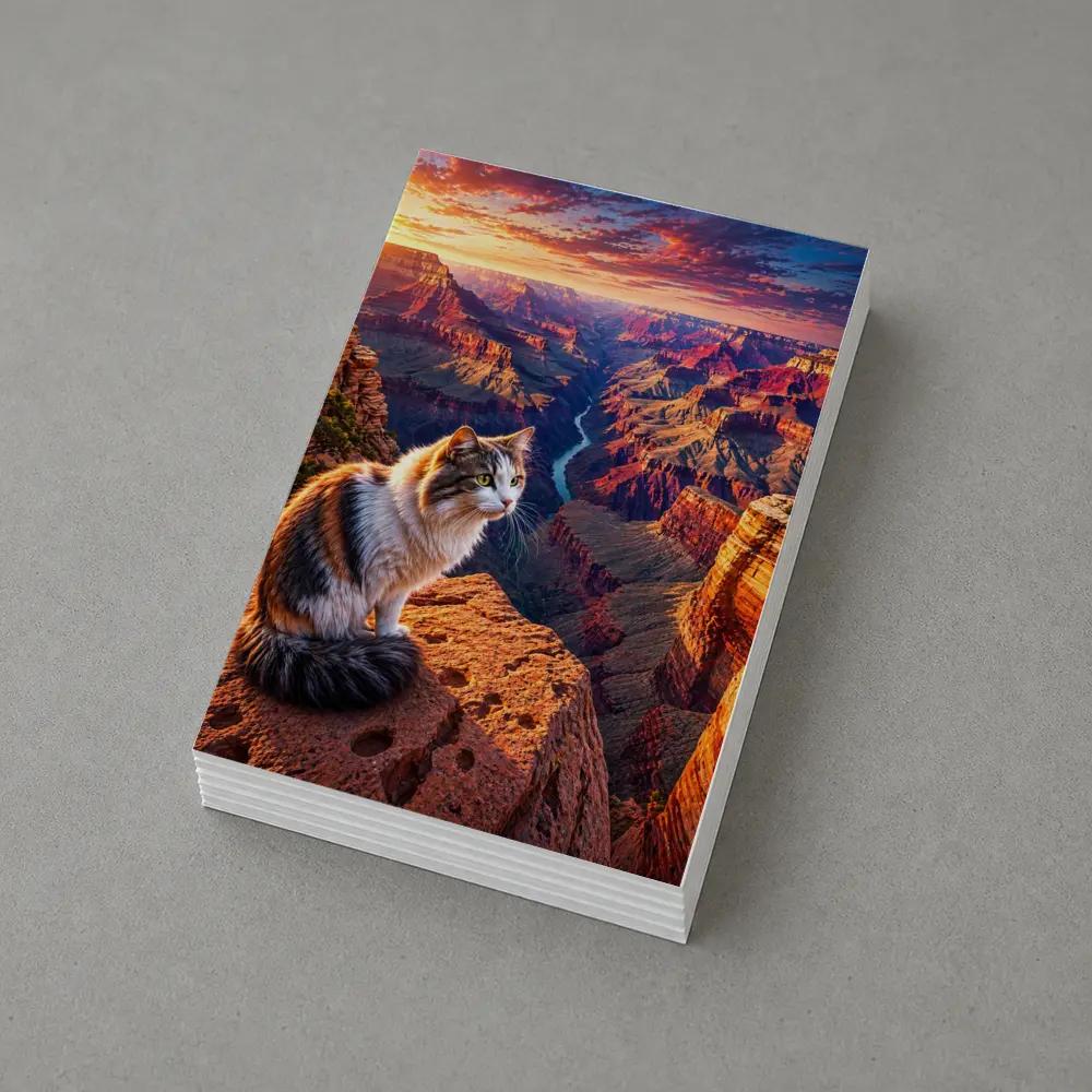 Calico Cat Sitting Grand Canyon Sunset – Postcards